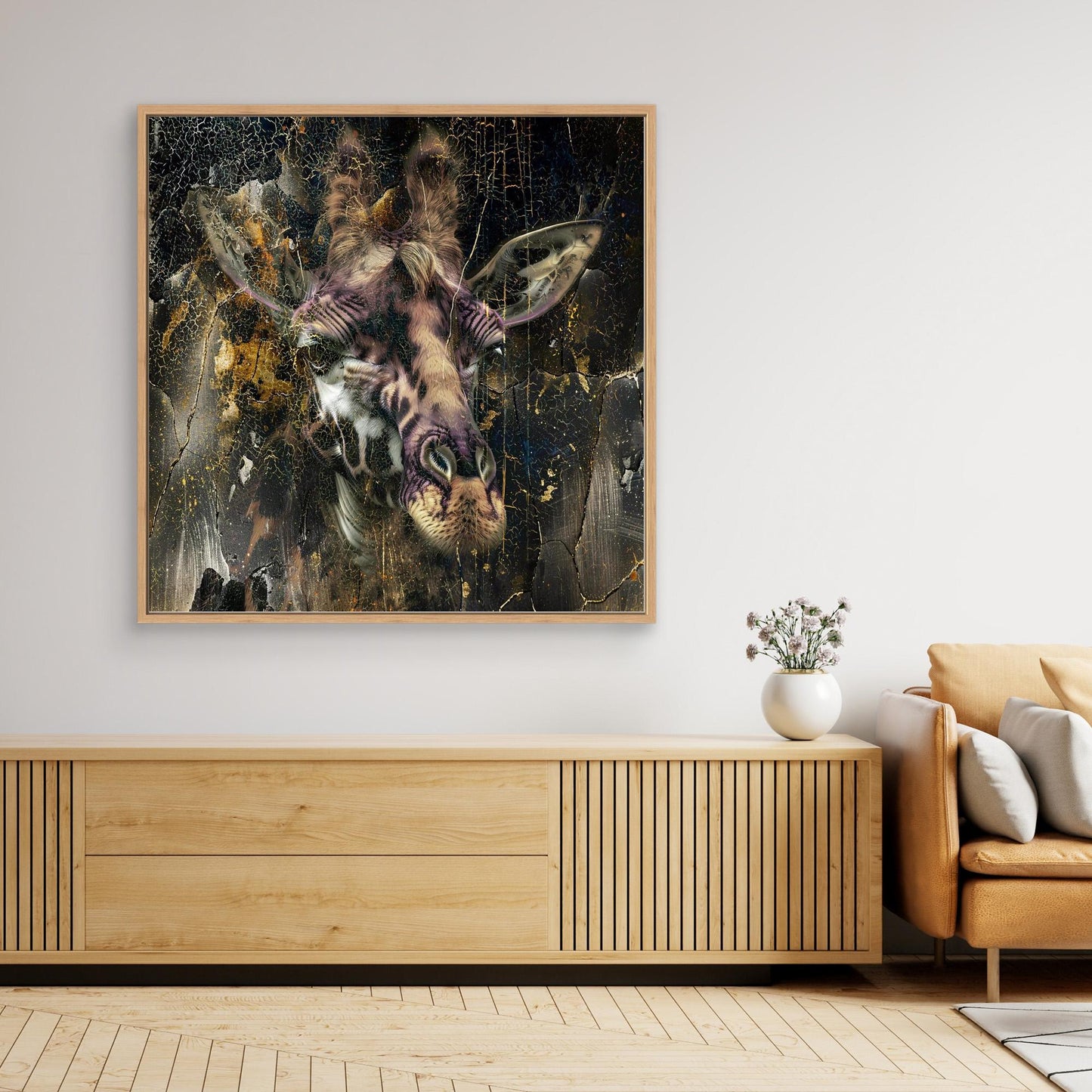 Giraffe Animal Vintage Art Illustration Wallart 01 by Rafal Kulik