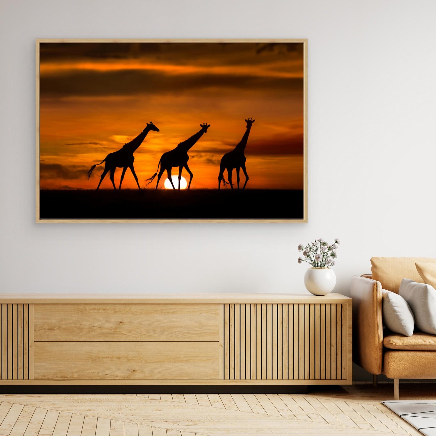 Giraffes at dawn by Xavier Ortega