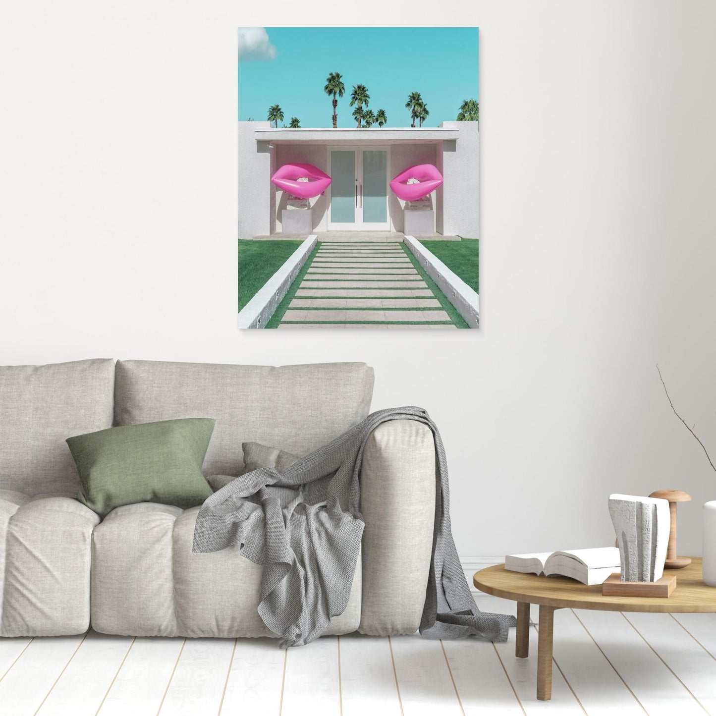 Mid-Century Modern House with Pink Lips by Tom Windeknecht