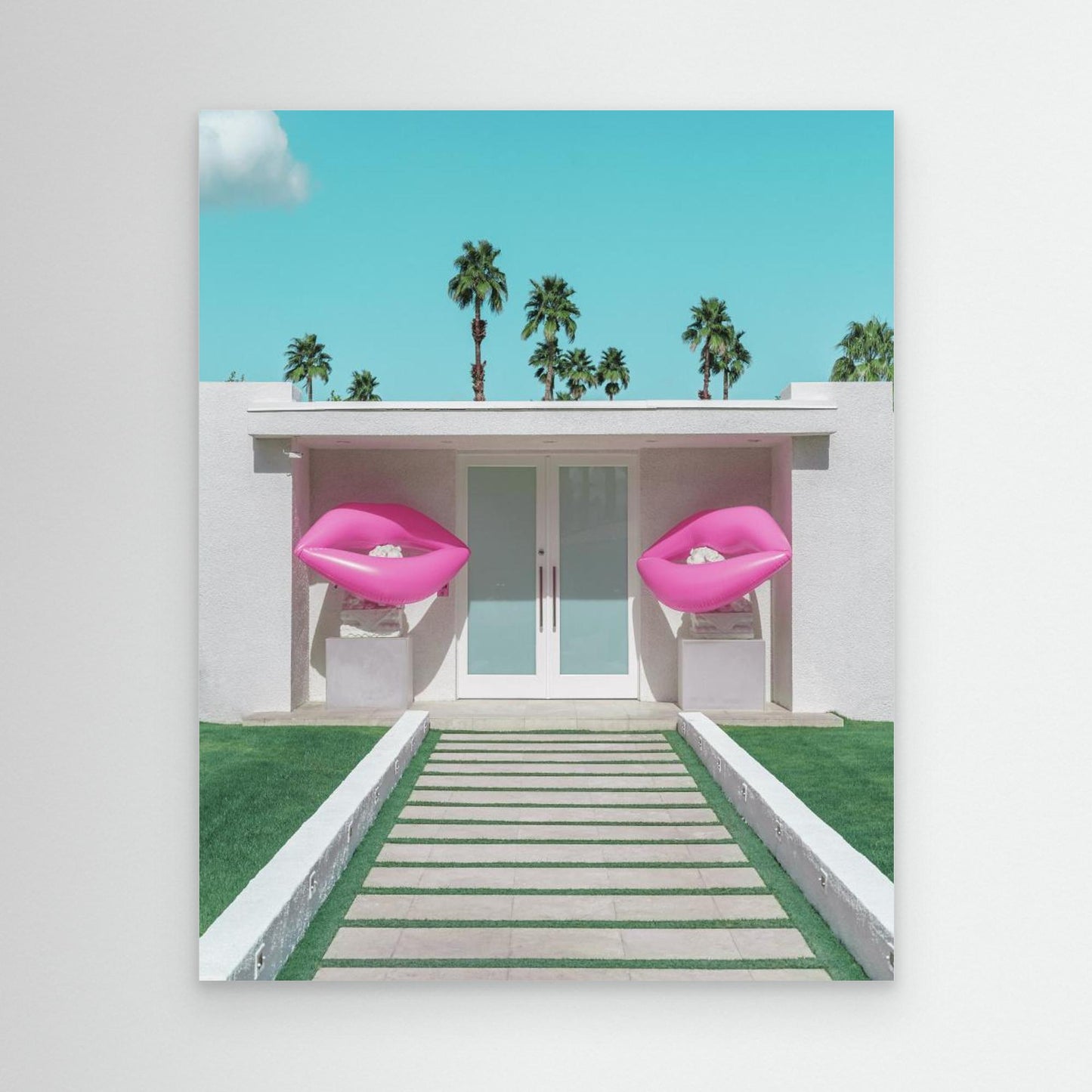 Mid-Century Modern House with Pink Lips by Tom Windeknecht