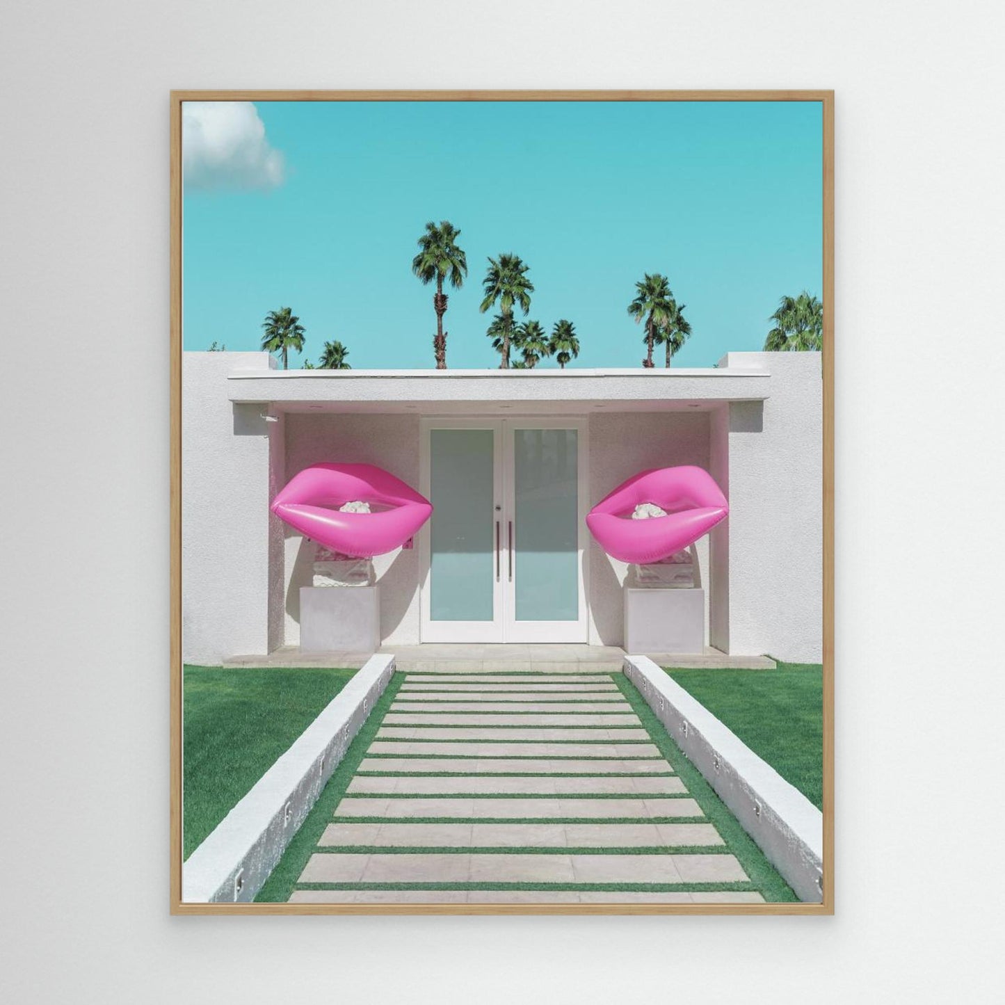 Mid-Century Modern House with Pink Lips by Tom Windeknecht