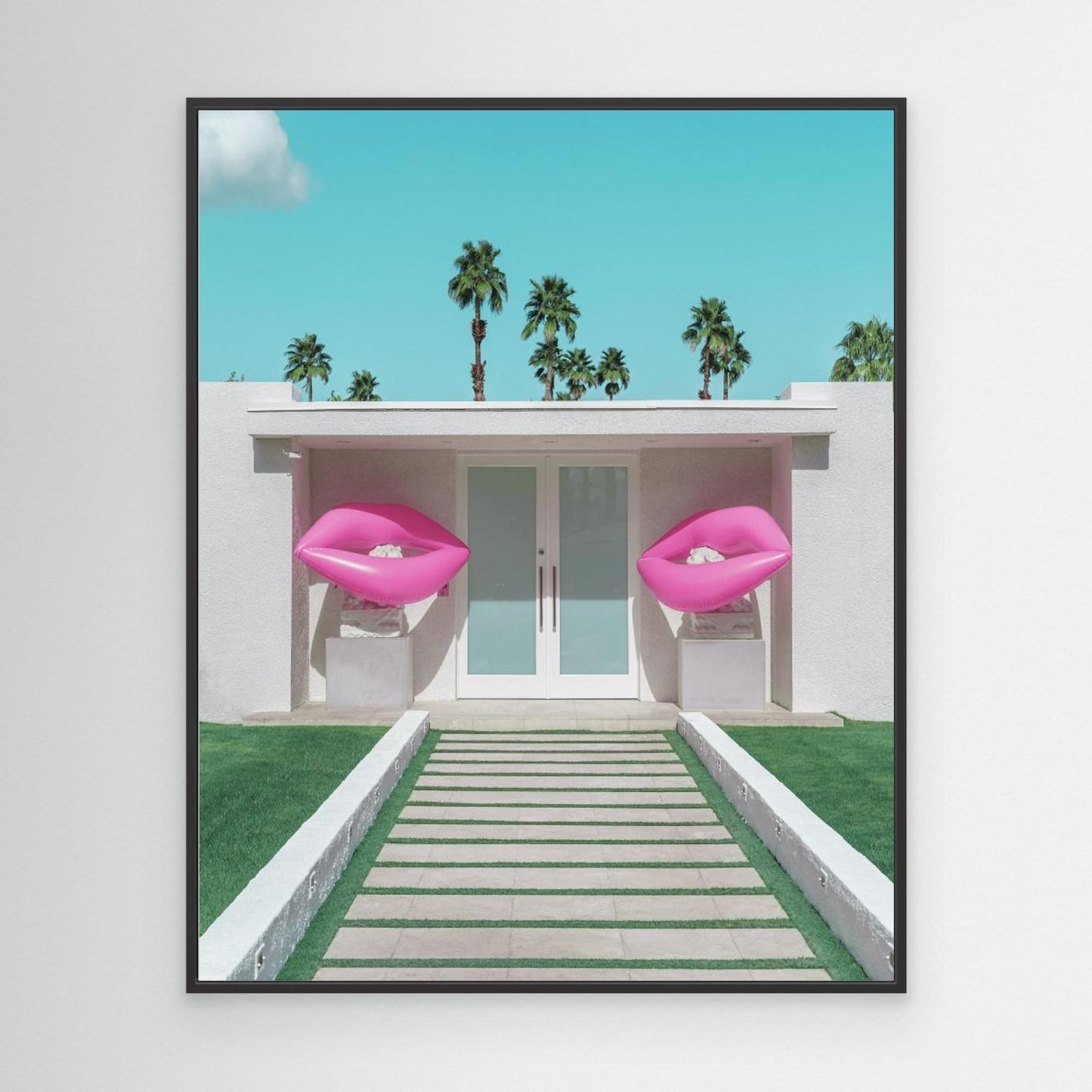Mid-Century Modern House with Pink Lips by Tom Windeknecht