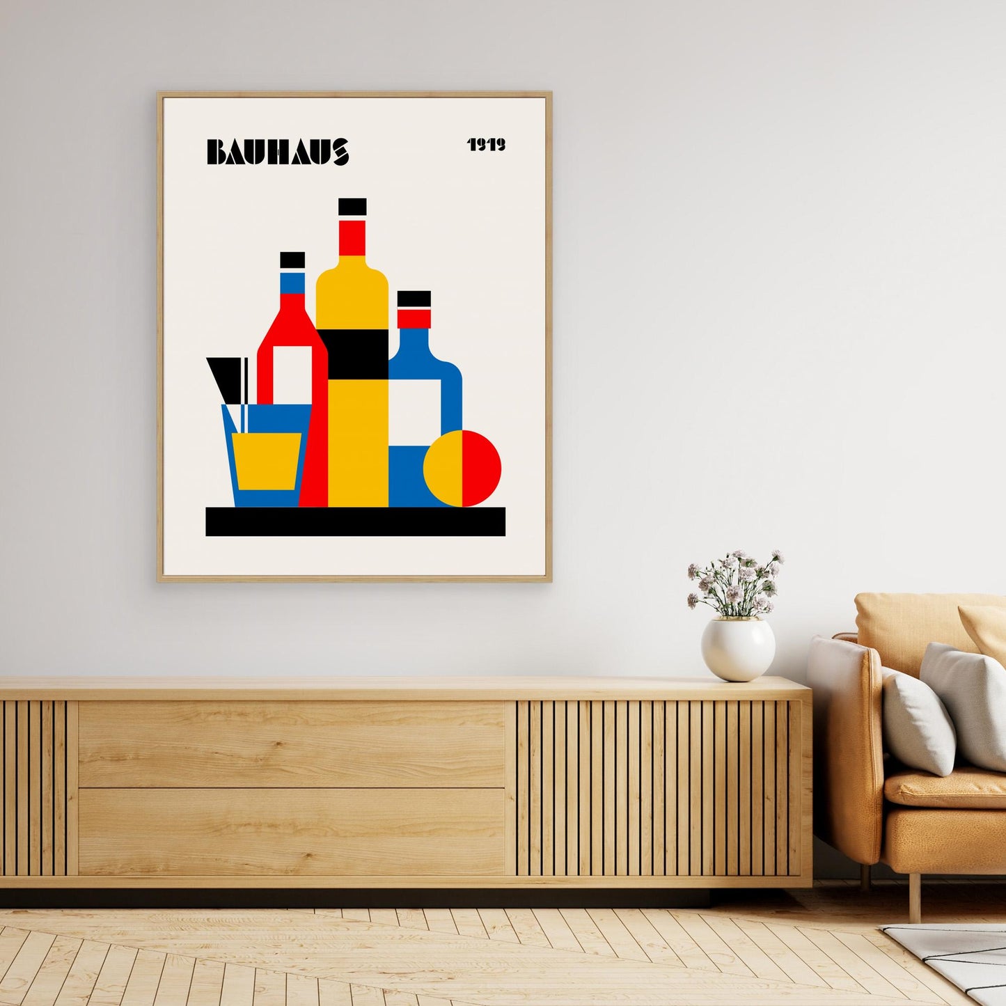 Bauhaus Wine Print by Retrodrome