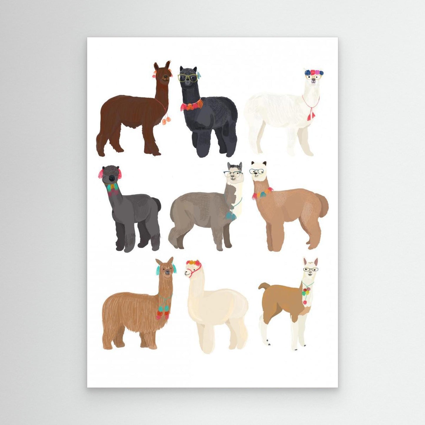 Standing Lamas In Glasses by Hanna Melin