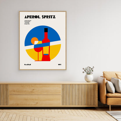 Aperol Spritz Cocktail Bauhaus Art Print by Retrodrome