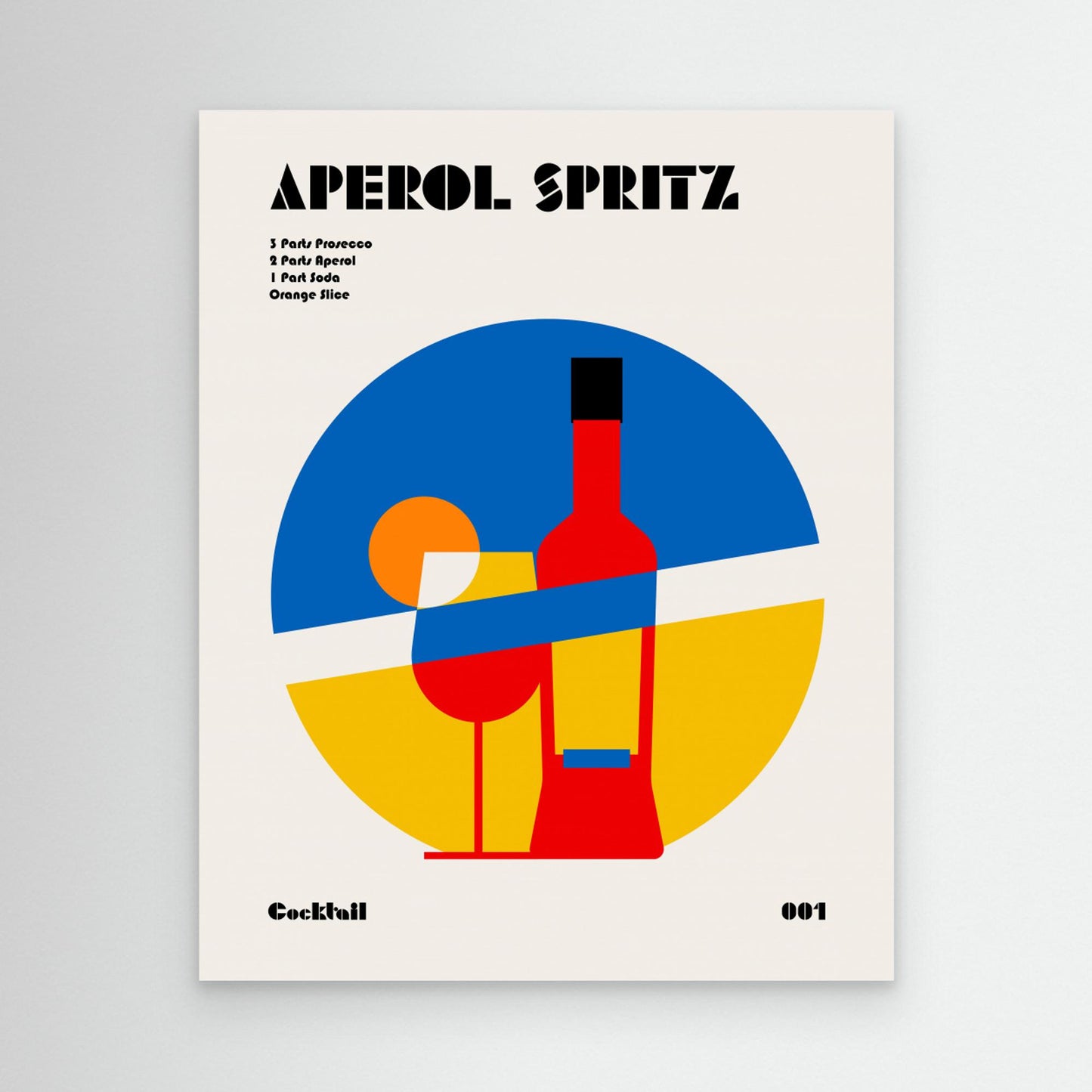 Aperol Spritz Cocktail Bauhaus Art Print by Retrodrome
