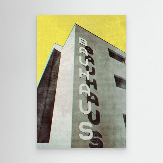 Bauhaus Dessau architecture in vintage magazine style by Rosana Laiz Blursbyai