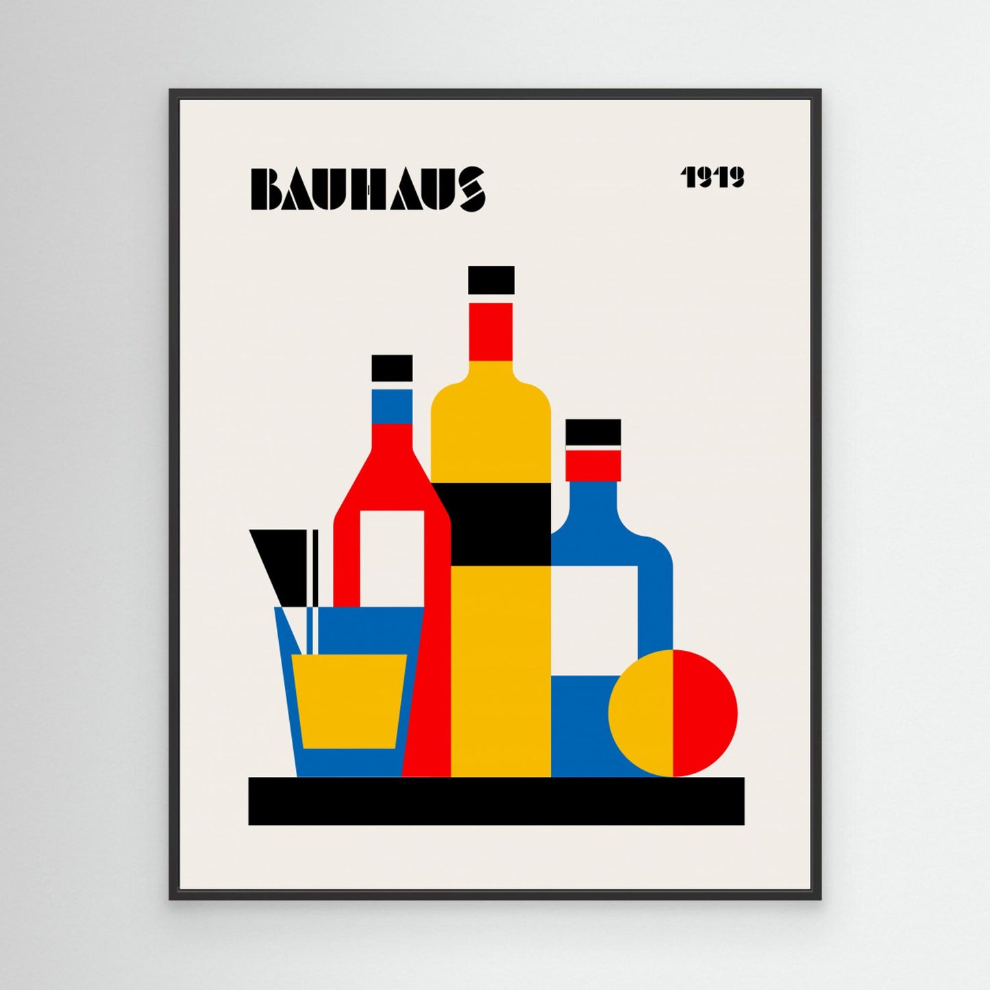 Bauhaus Wine Print by Retrodrome