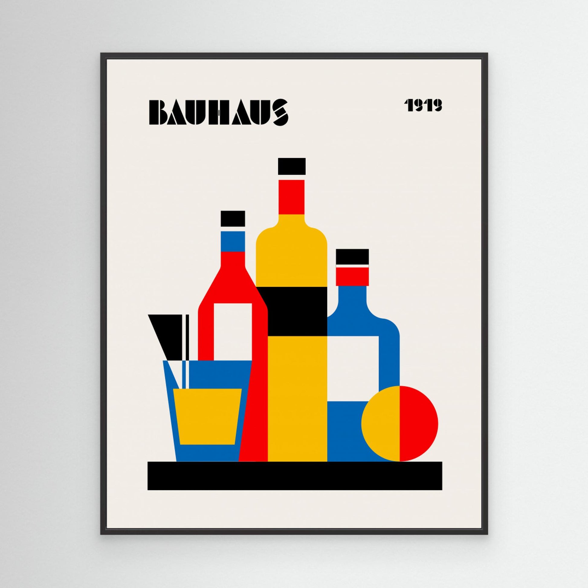 Bauhaus Wine Print by Retrodrome