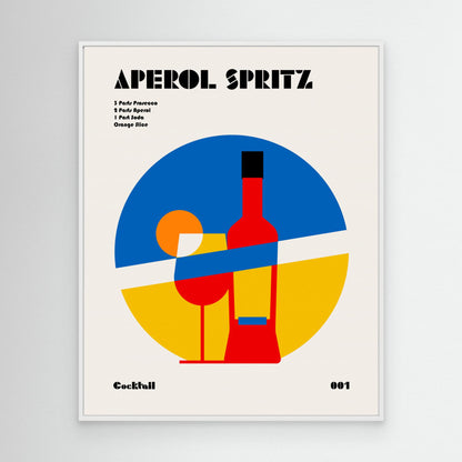 Aperol Spritz Cocktail Bauhaus Art Print by Retrodrome