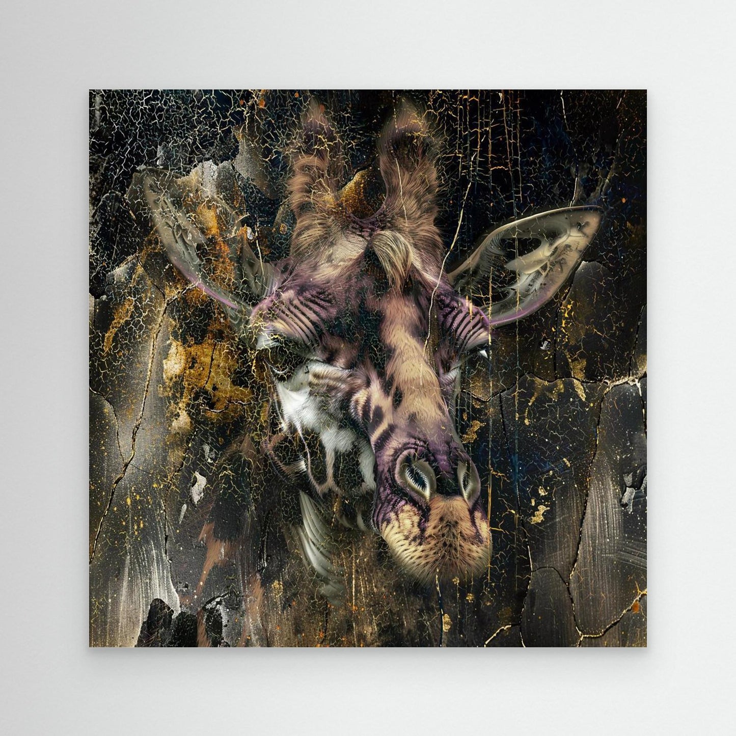 Giraffe Animal Vintage Art Illustration Wallart 01 by Rafal Kulik