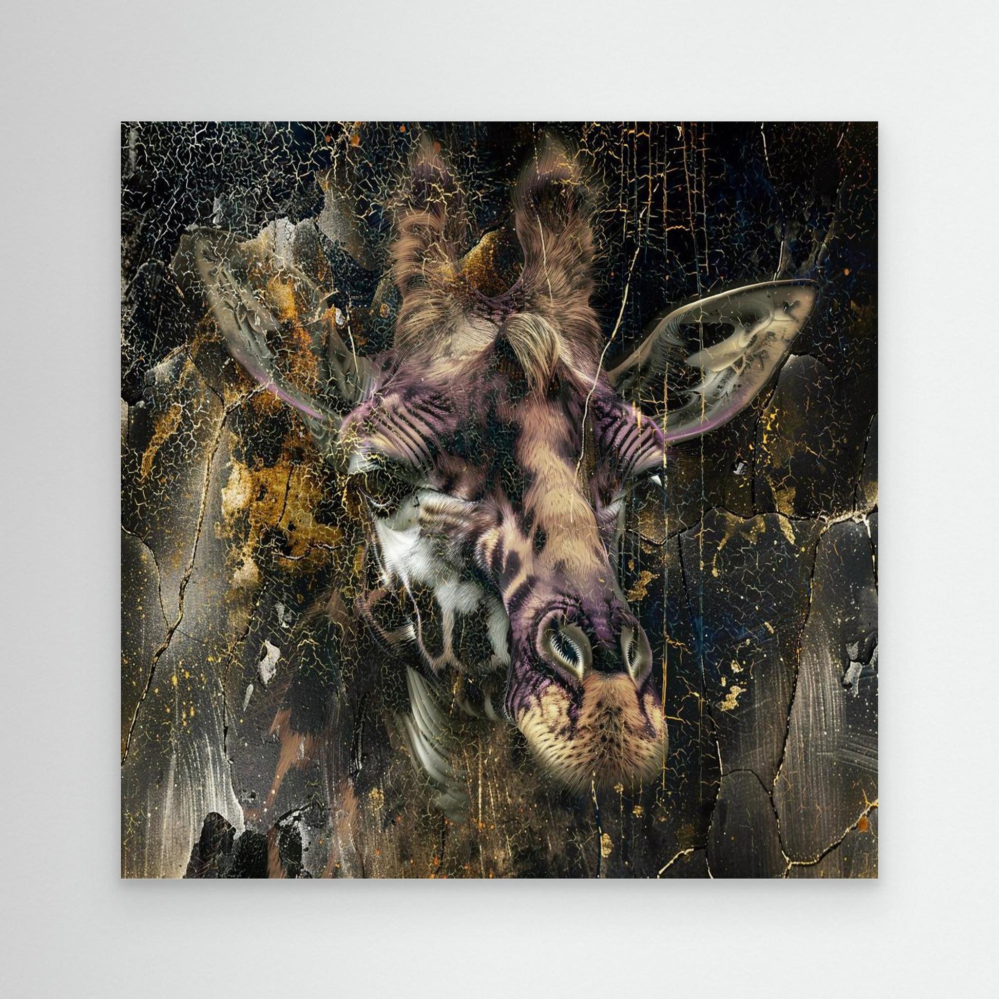 Giraffe Animal Vintage Art Illustration Wallart 01 by Rafal Kulik