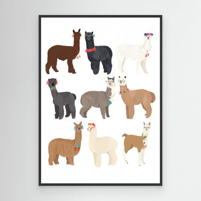 Standing Lamas In Glasses by Hanna Melin