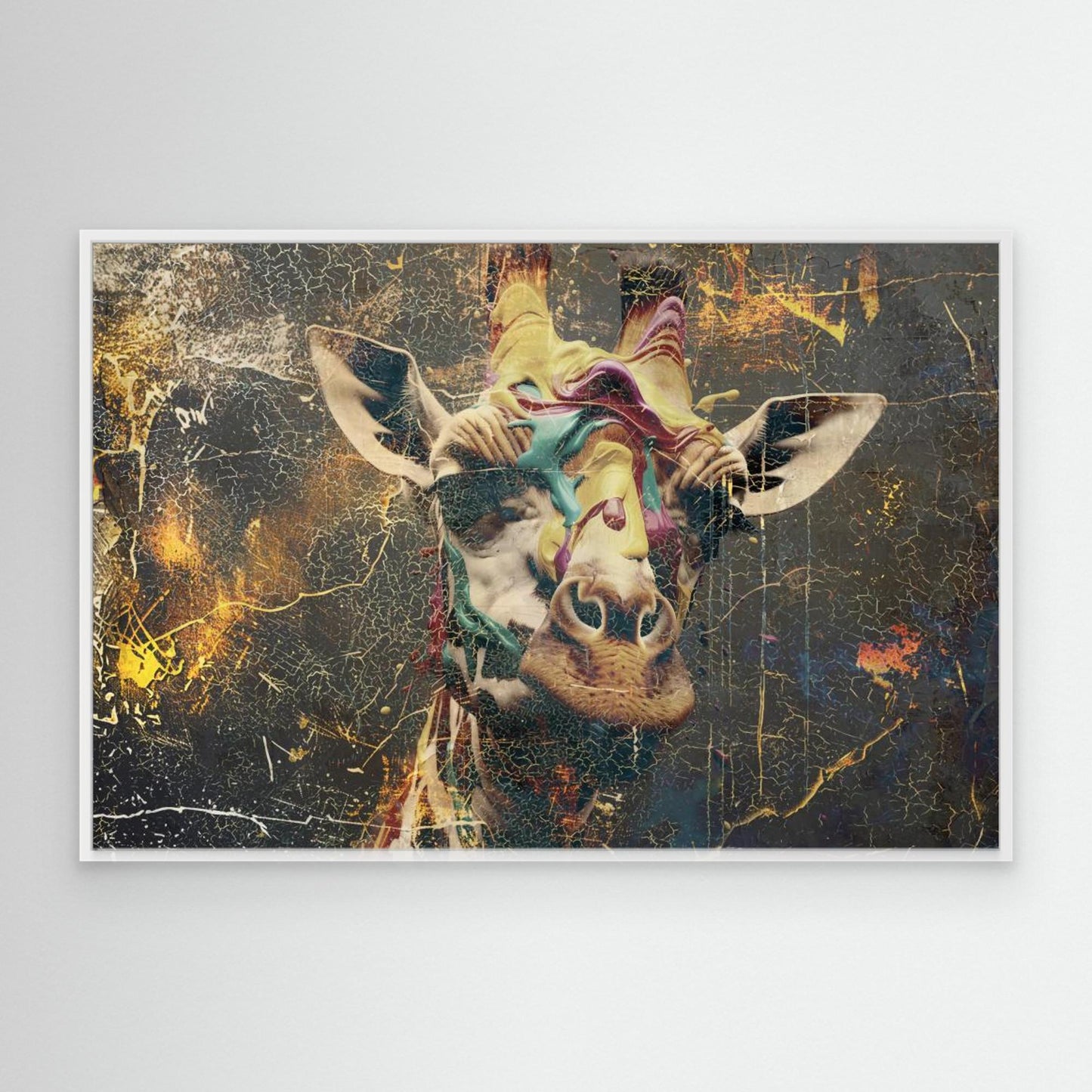 Giraffe Animal Vintage Art Illustration Wallart 04 by Rafal Kulik