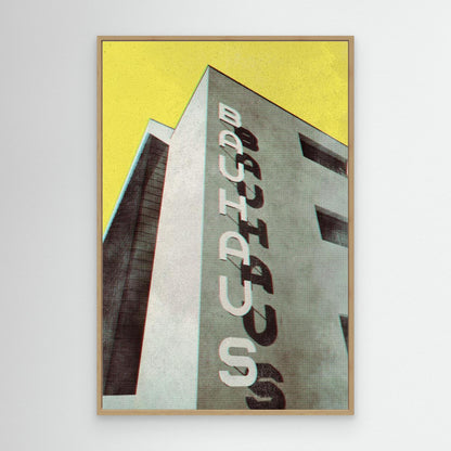 Bauhaus Dessau architecture in vintage magazine style by Rosana Laiz Blursbyai