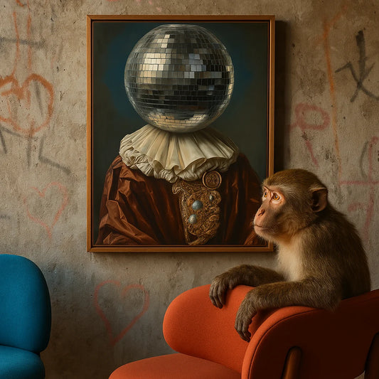 Antique Disco Ball, A Man with Disco head