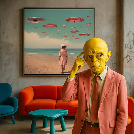 Space Beach Collage Art