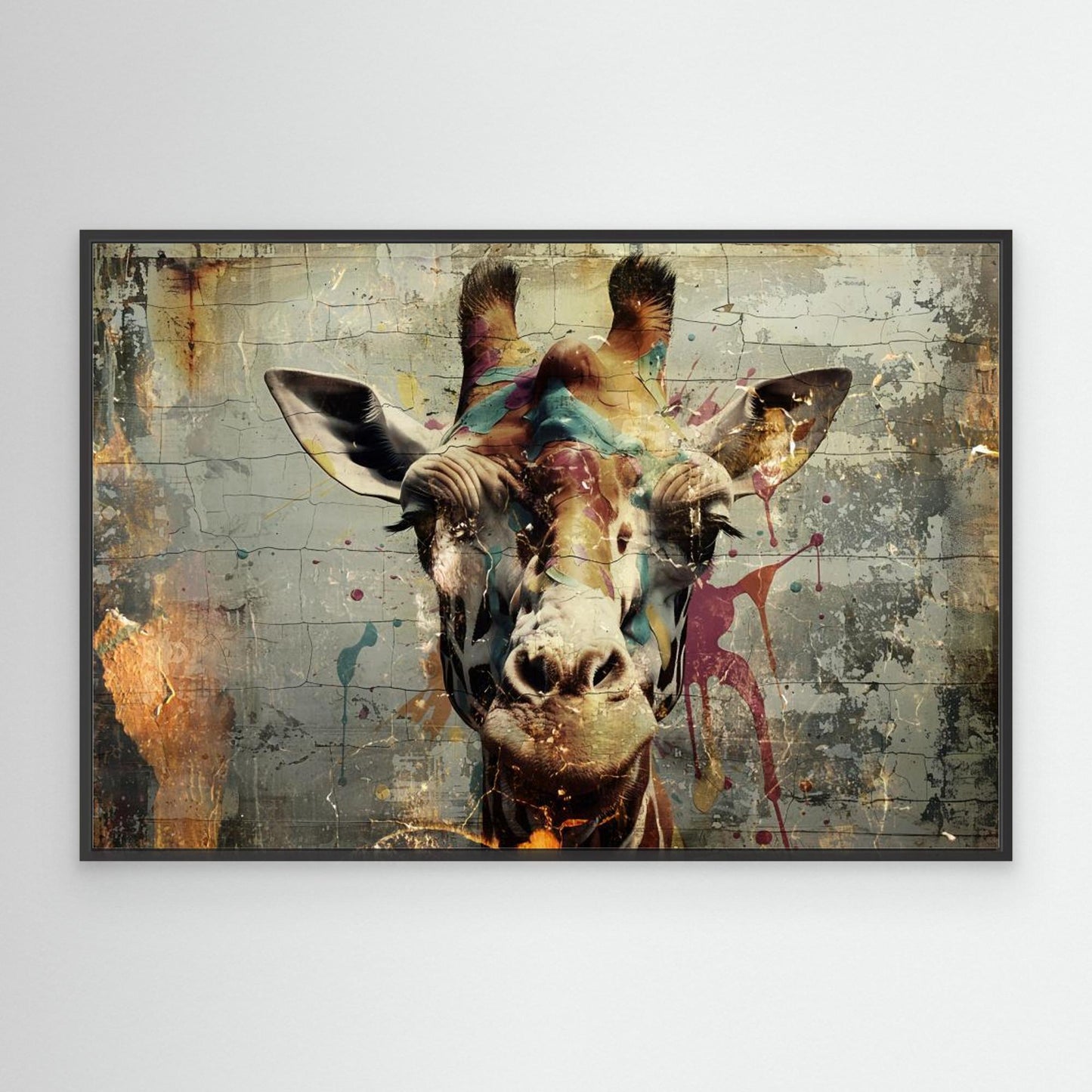 Giraffe Animal Vintage Art Illustration Wallart 03 by Rafal Kulik