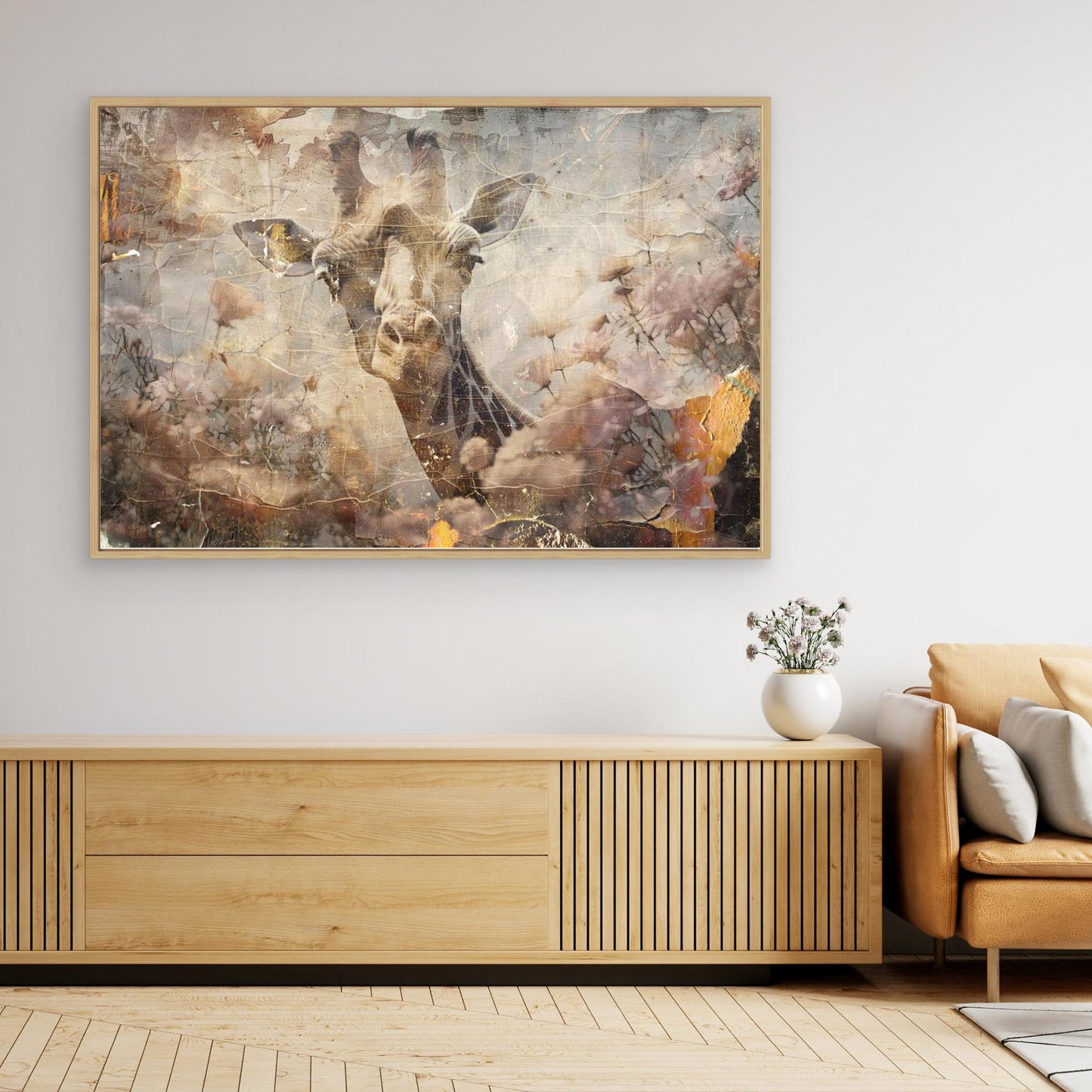 Giraffe Animal Vintage Art Illustration Wallart 09 by Rafal Kulik