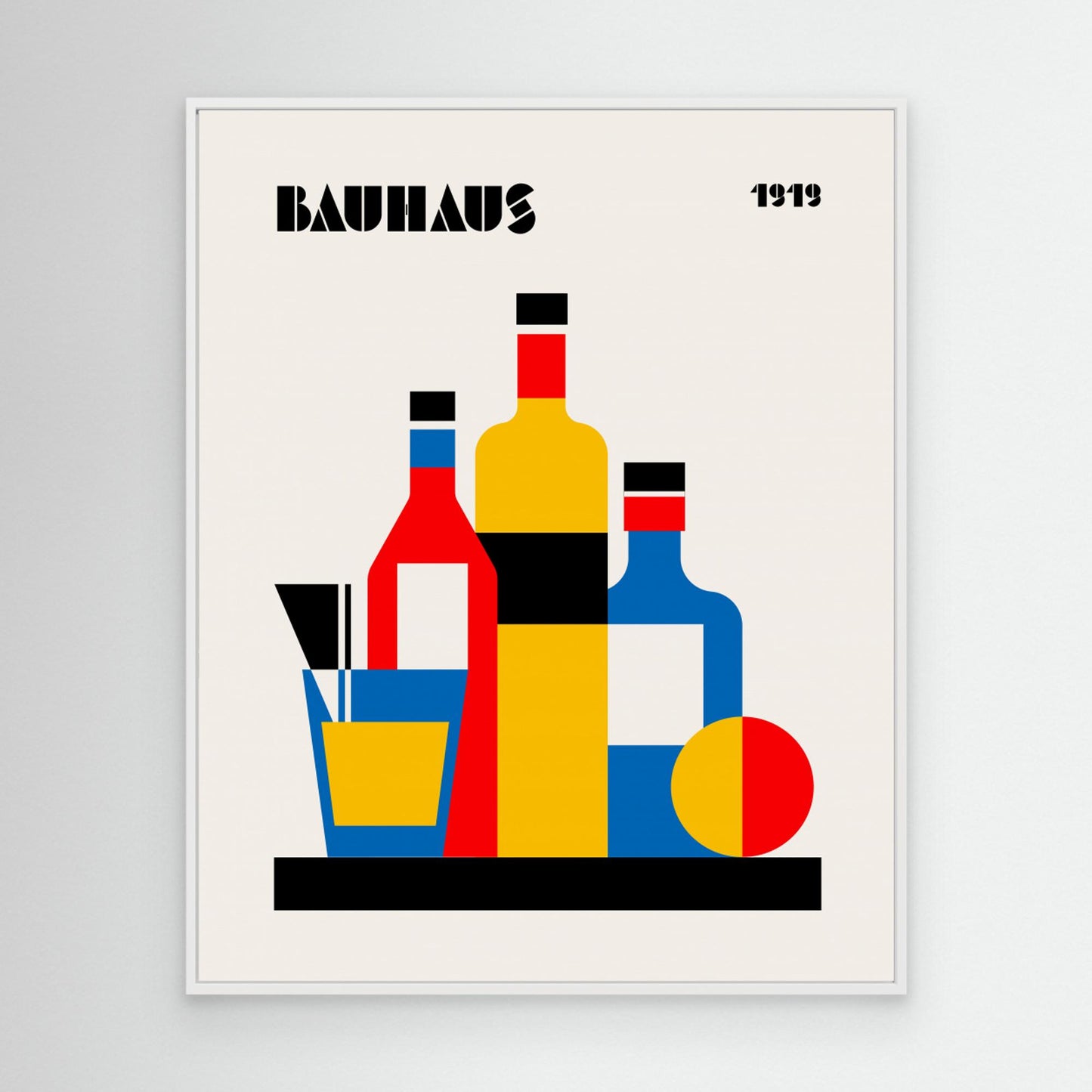 Bauhaus Wine Print by Retrodrome