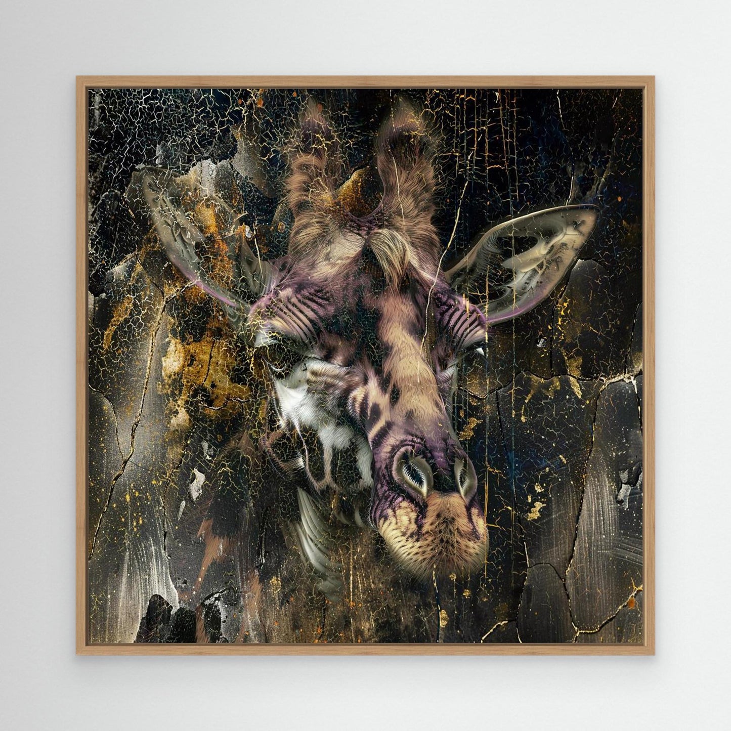 Giraffe Animal Vintage Art Illustration Wallart 01 by Rafal Kulik