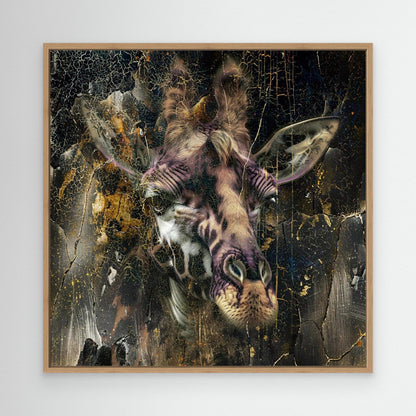 Giraffe Animal Vintage Art Illustration Wallart 01 by Rafal Kulik