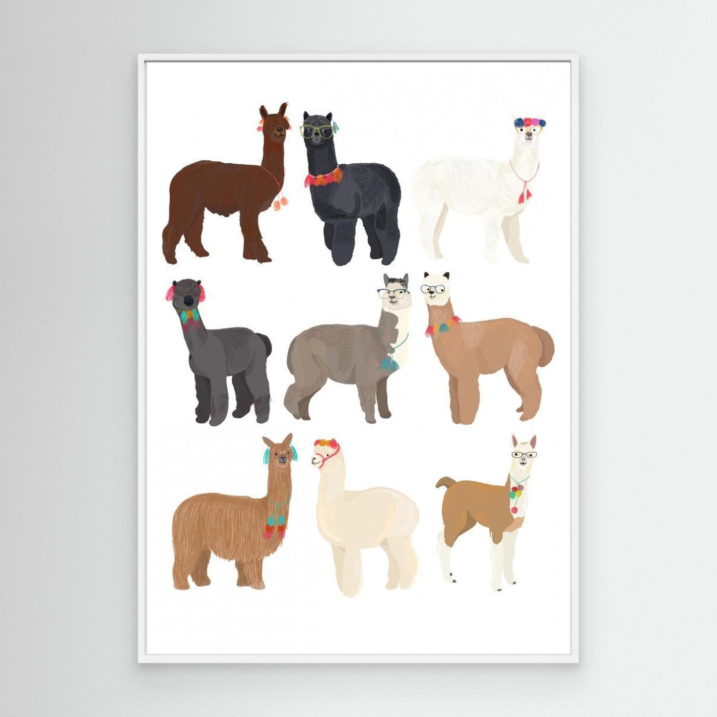 Standing Lamas In Glasses by Hanna Melin