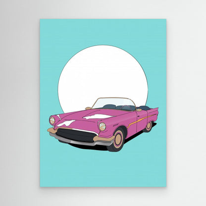 Vintage Pink Sports Car by Nicholas
