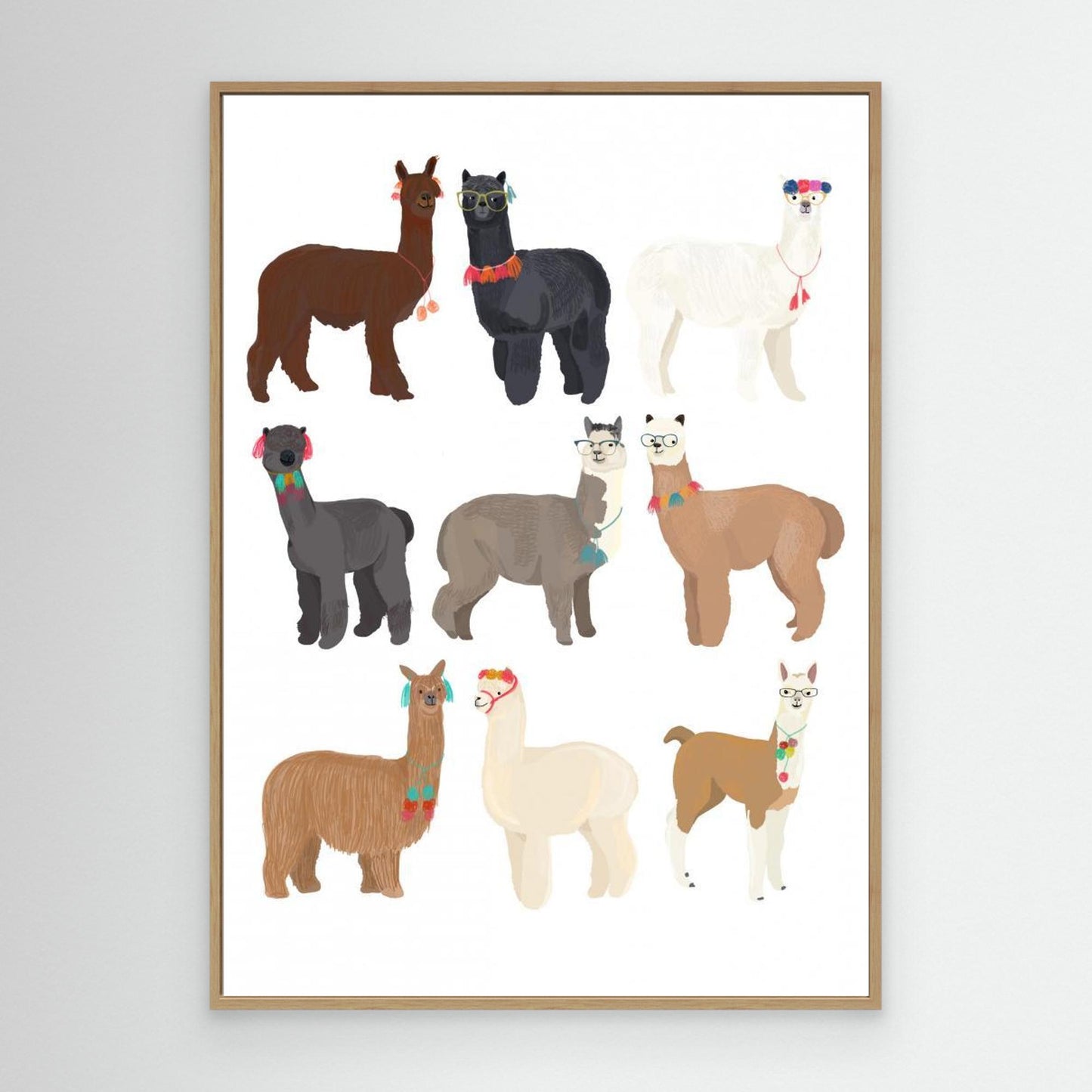 Standing Lamas In Glasses by Hanna Melin