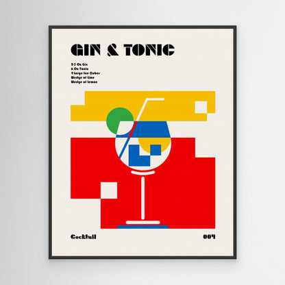 Gin &amp; Tonic Bauhaus Cocktail by Retrodrome