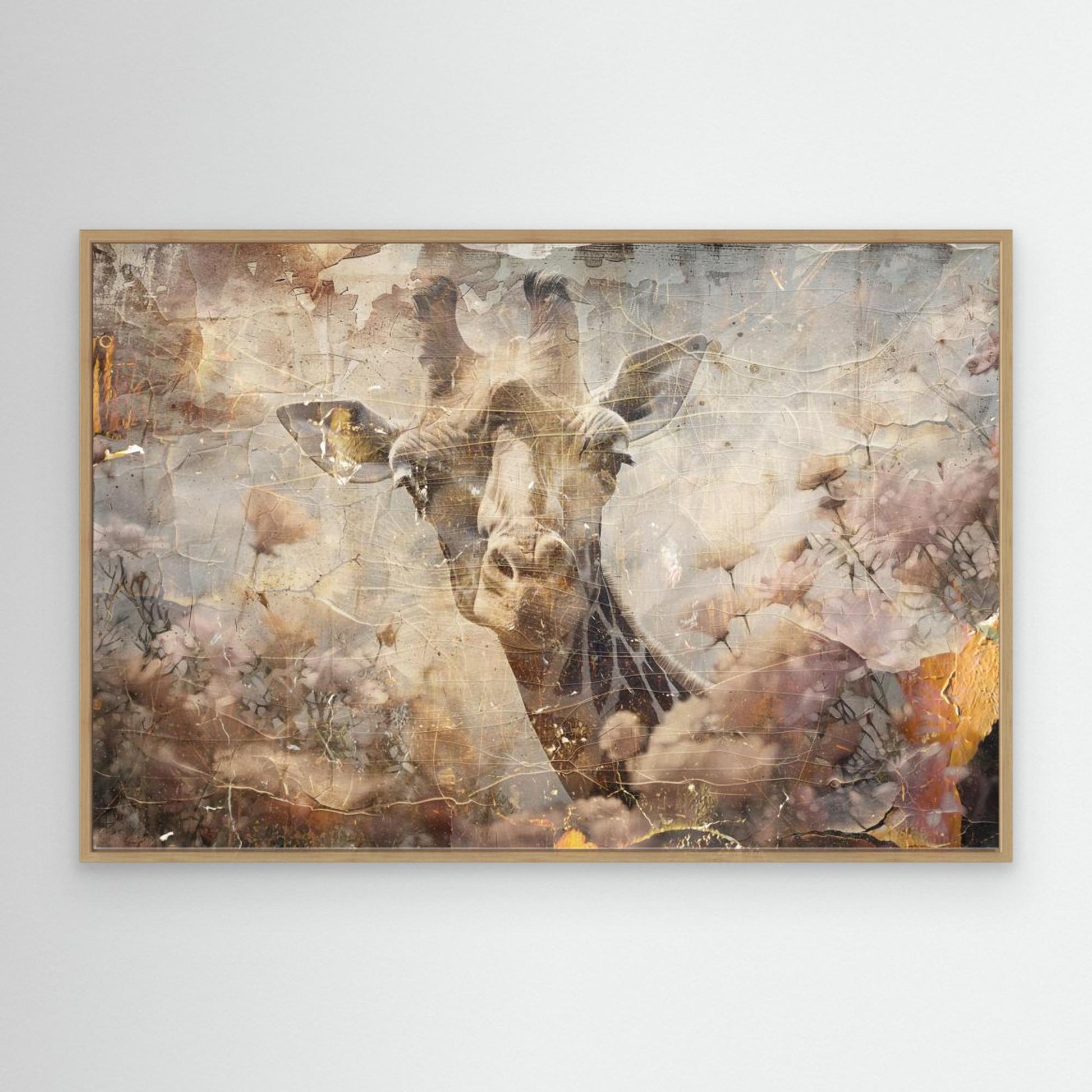 Giraffe Animal Vintage Art Illustration Wallart 09 by Rafal Kulik