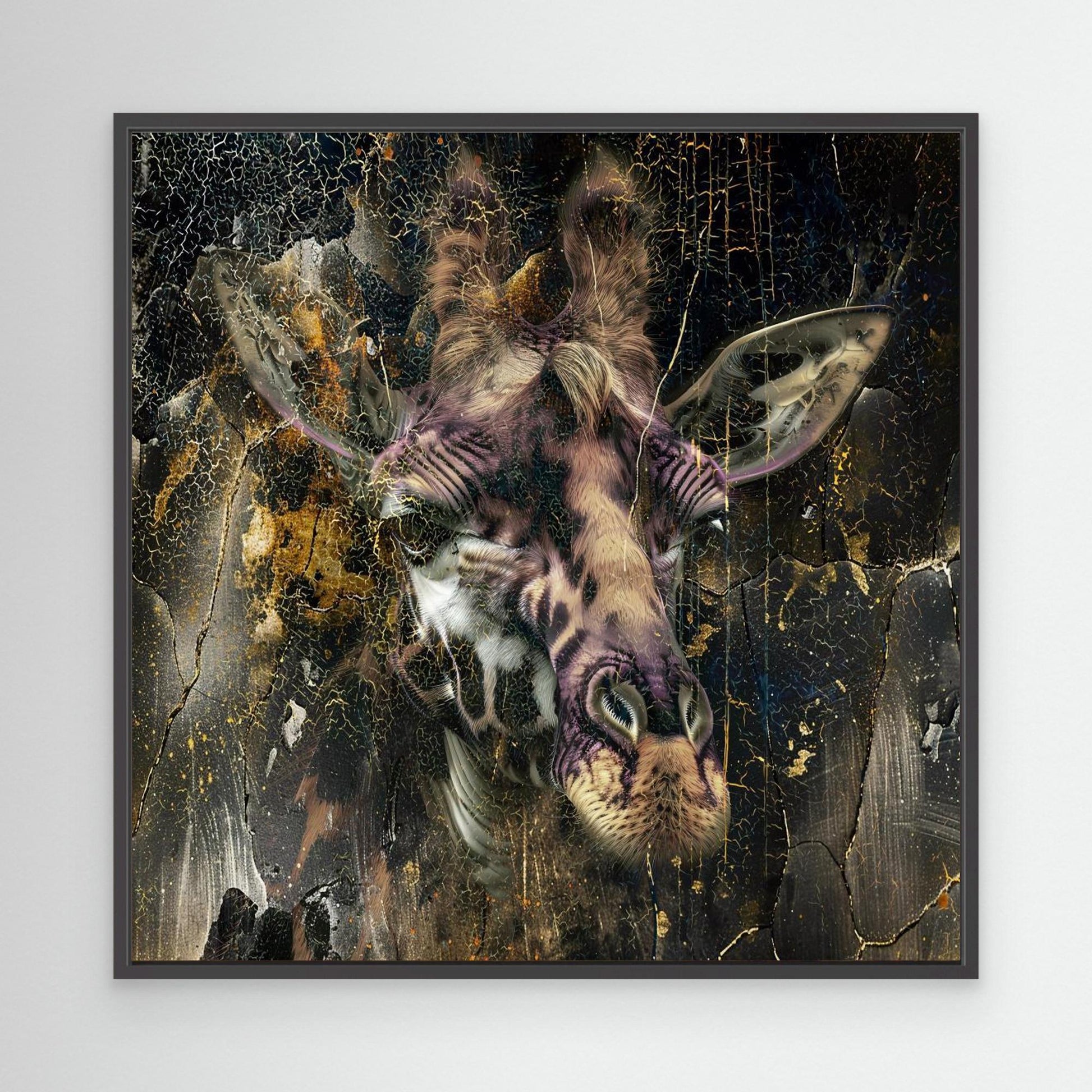 Giraffe Animal Vintage Art Illustration Wallart 01 by Rafal Kulik