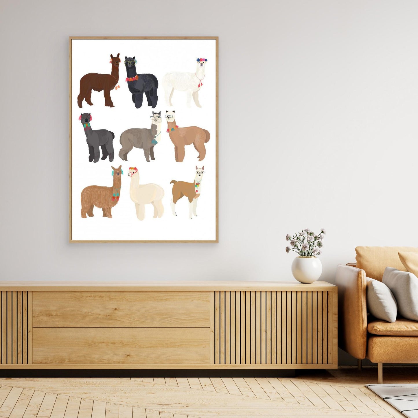 Standing Lamas In Glasses by Hanna Melin