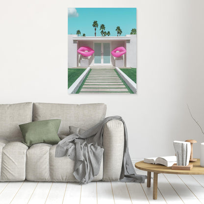 Mid-Century Modern House with Pink Lips by Tom Windeknecht