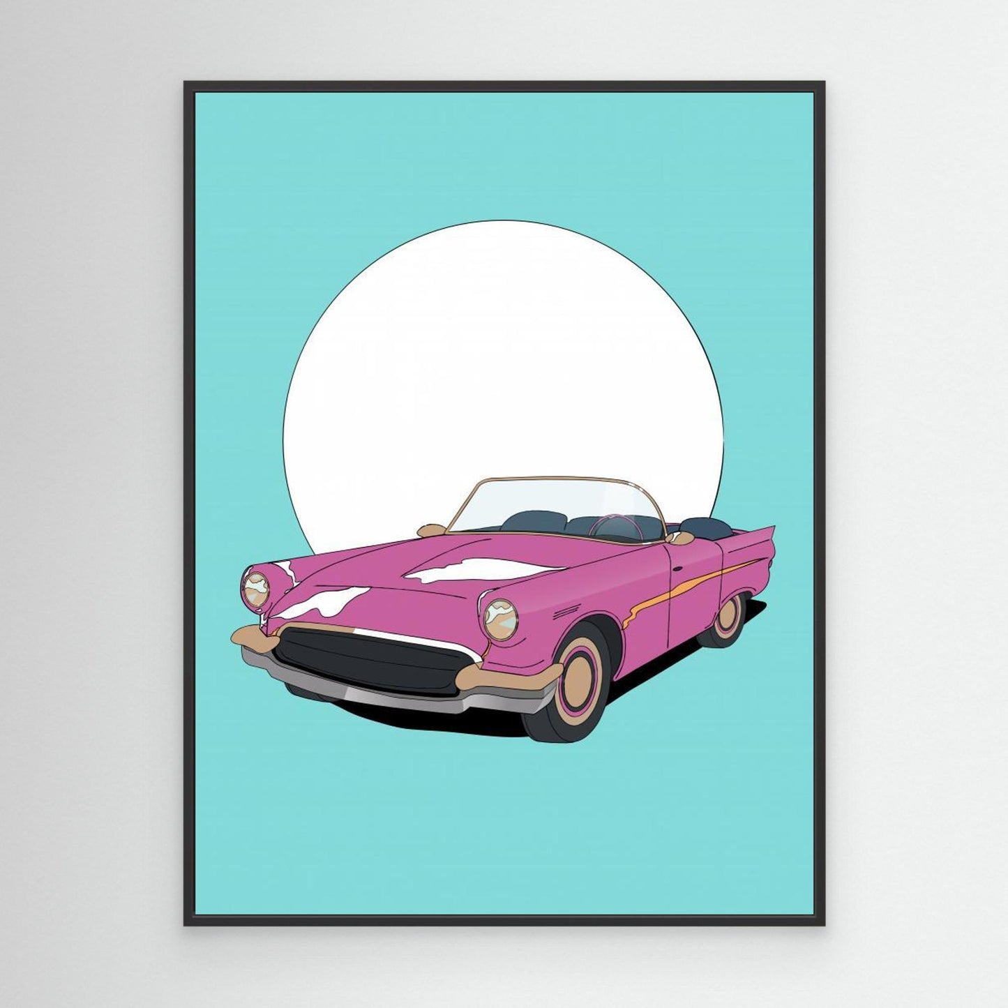 Vintage Pink Sports Car by Nicholas