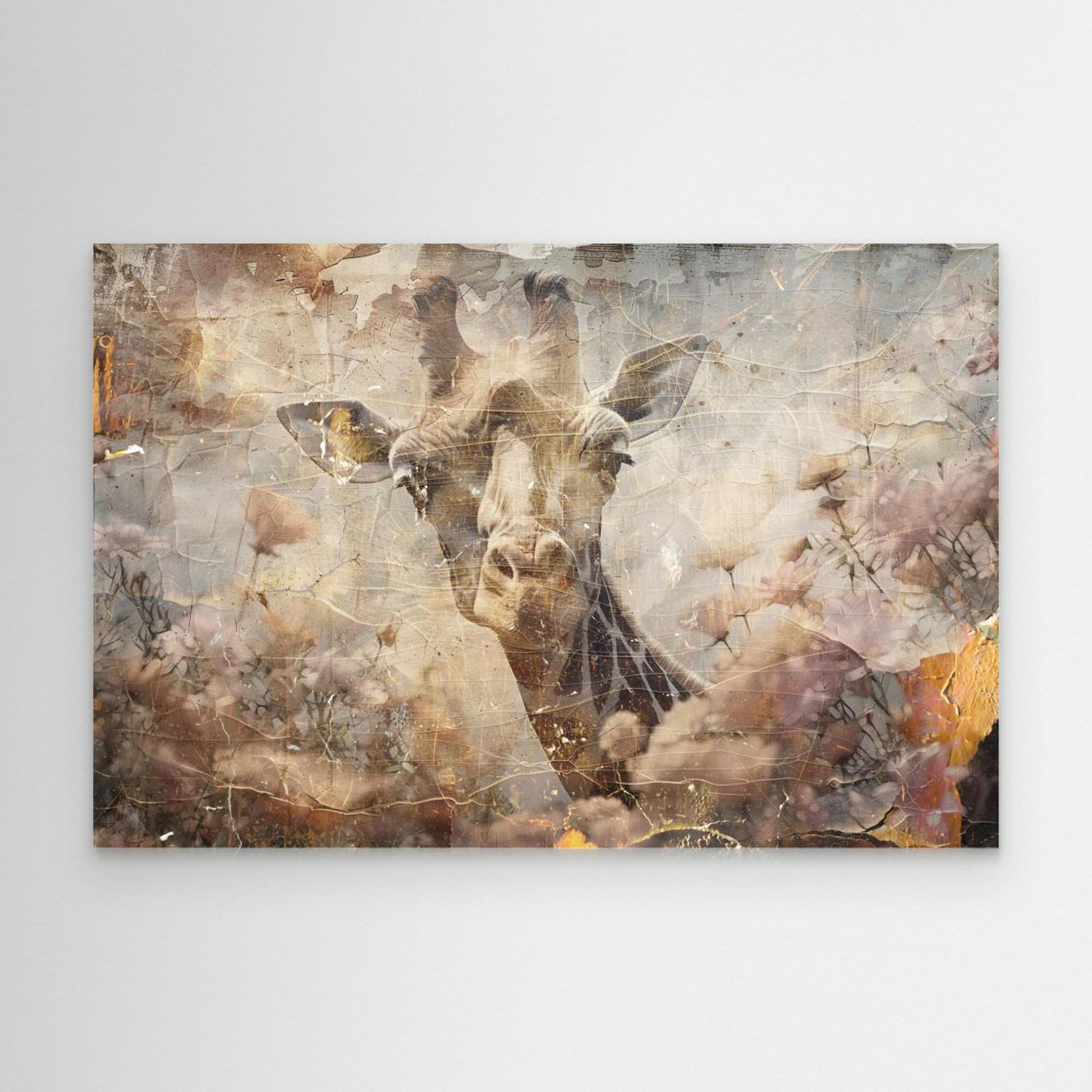 Giraffe Animal Vintage Art Illustration Wallart 09 by Rafal Kulik