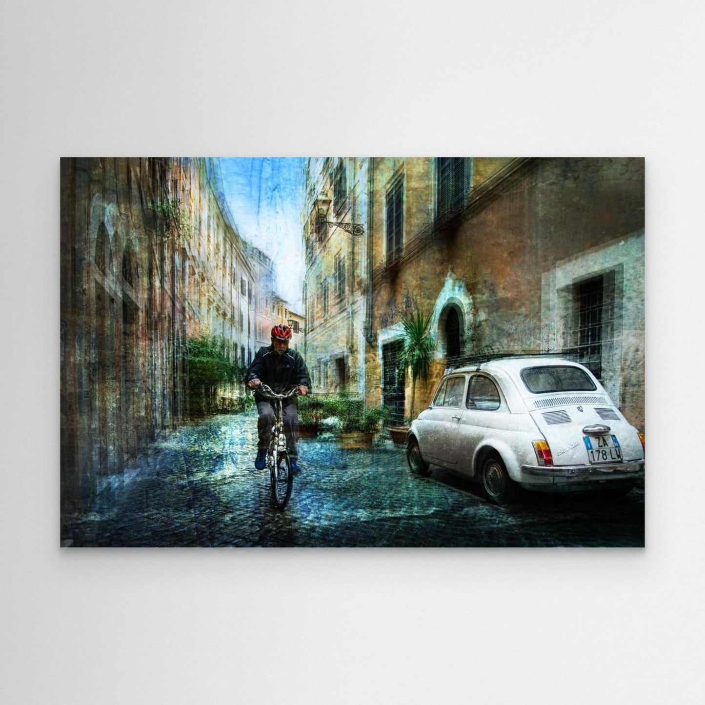 Cyclist in the alley by Nicodemo Quaglia