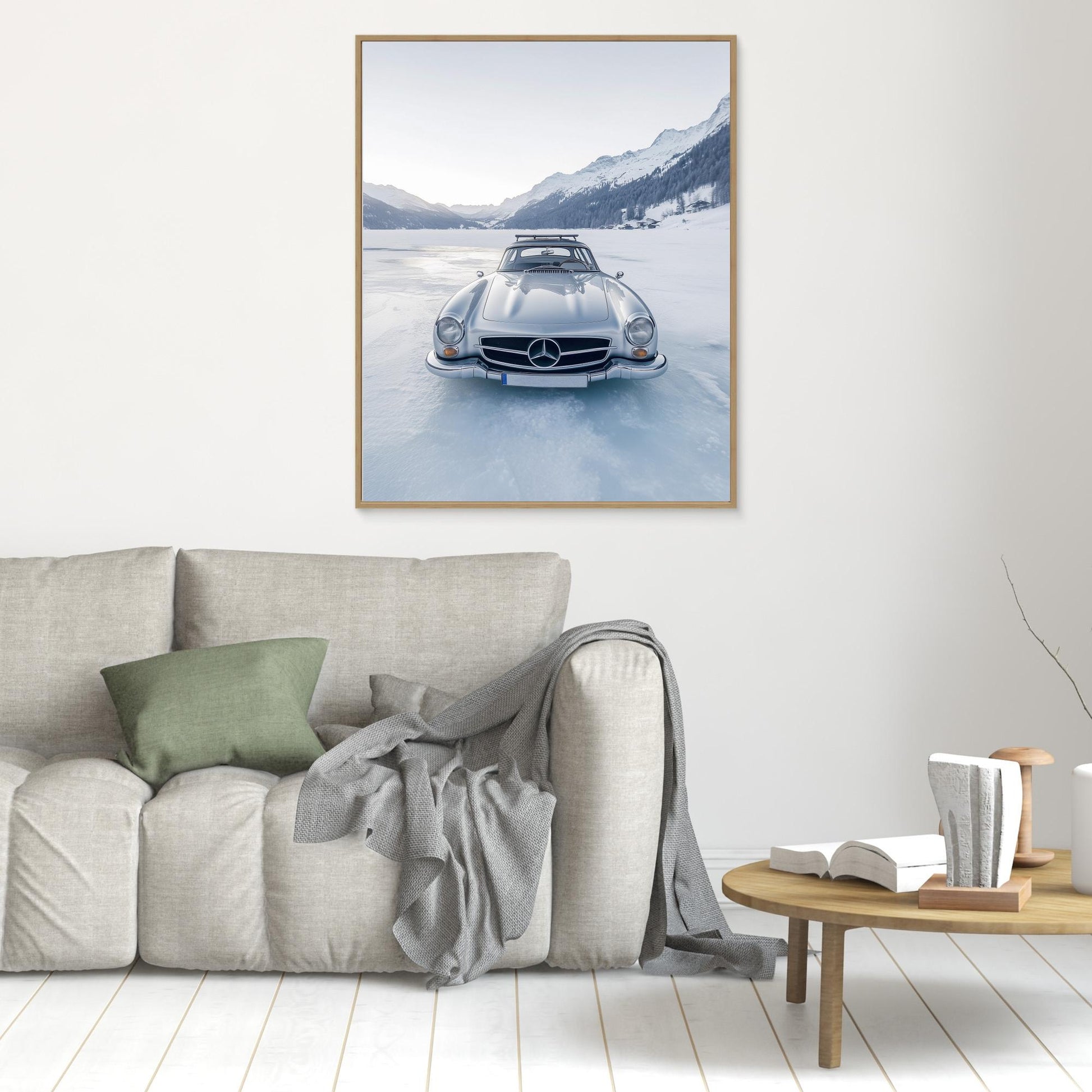 Retro Silver Car On Froozen Lake by Pictufy