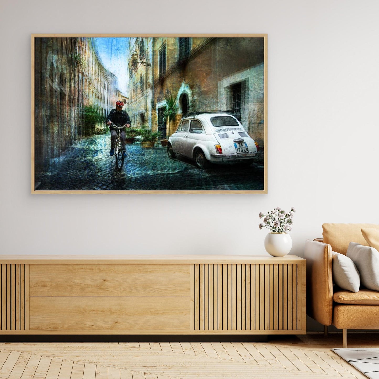 Cyclist in the alley by Nicodemo Quaglia