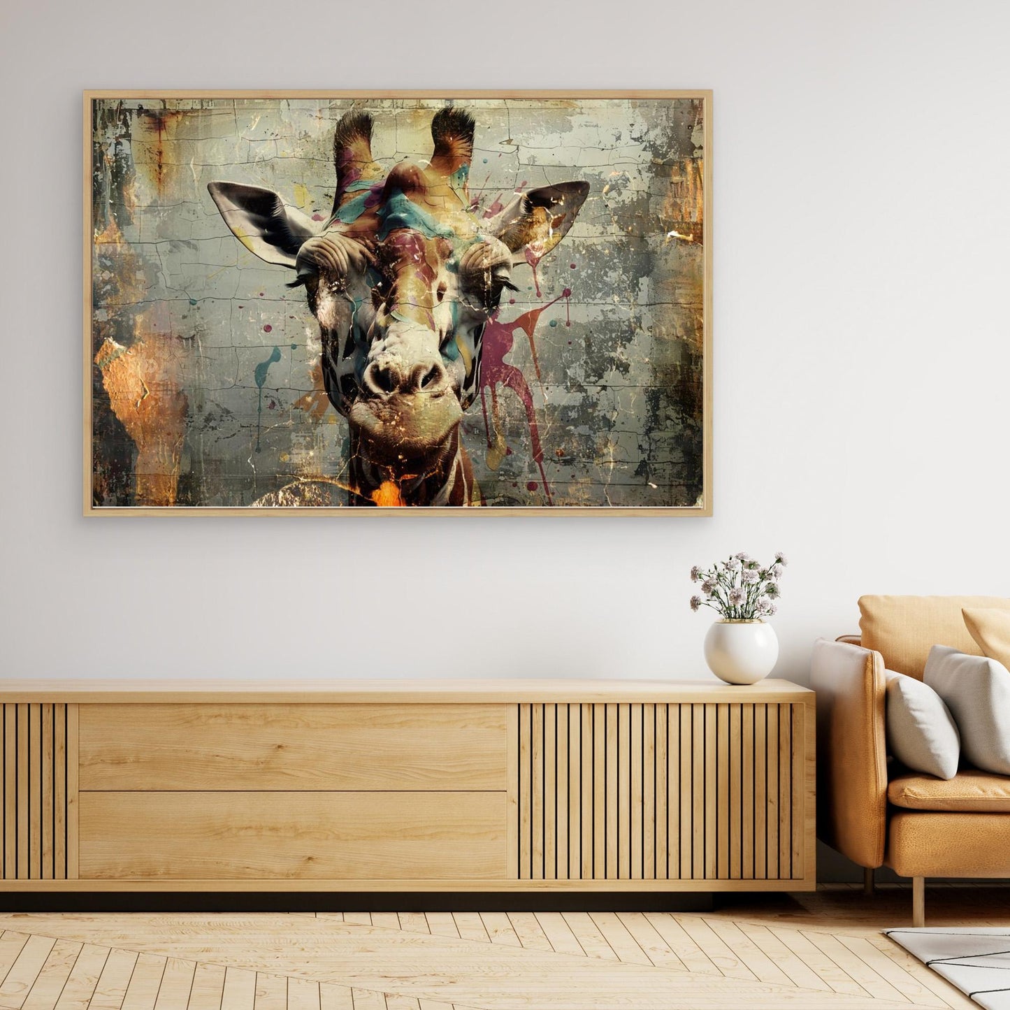 Giraffe Animal Vintage Art Illustration Wallart 03 by Rafal Kulik