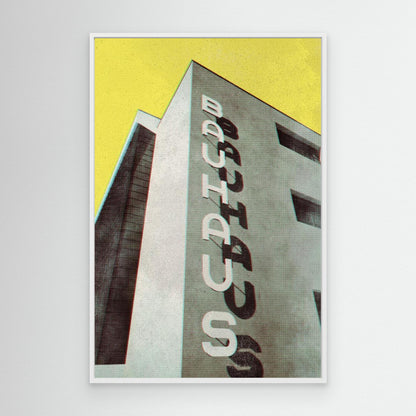 Bauhaus Dessau architecture in vintage magazine style by Rosana Laiz Blursbyai