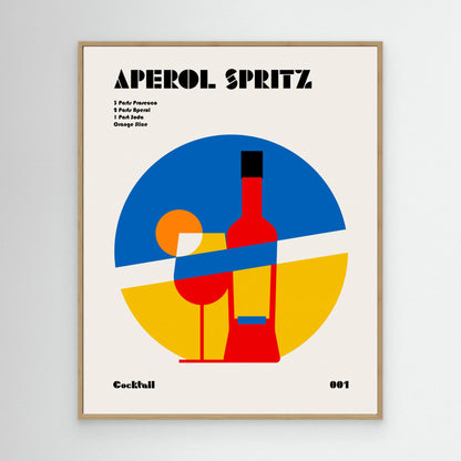 Aperol Spritz Cocktail Bauhaus Art Print by Retrodrome